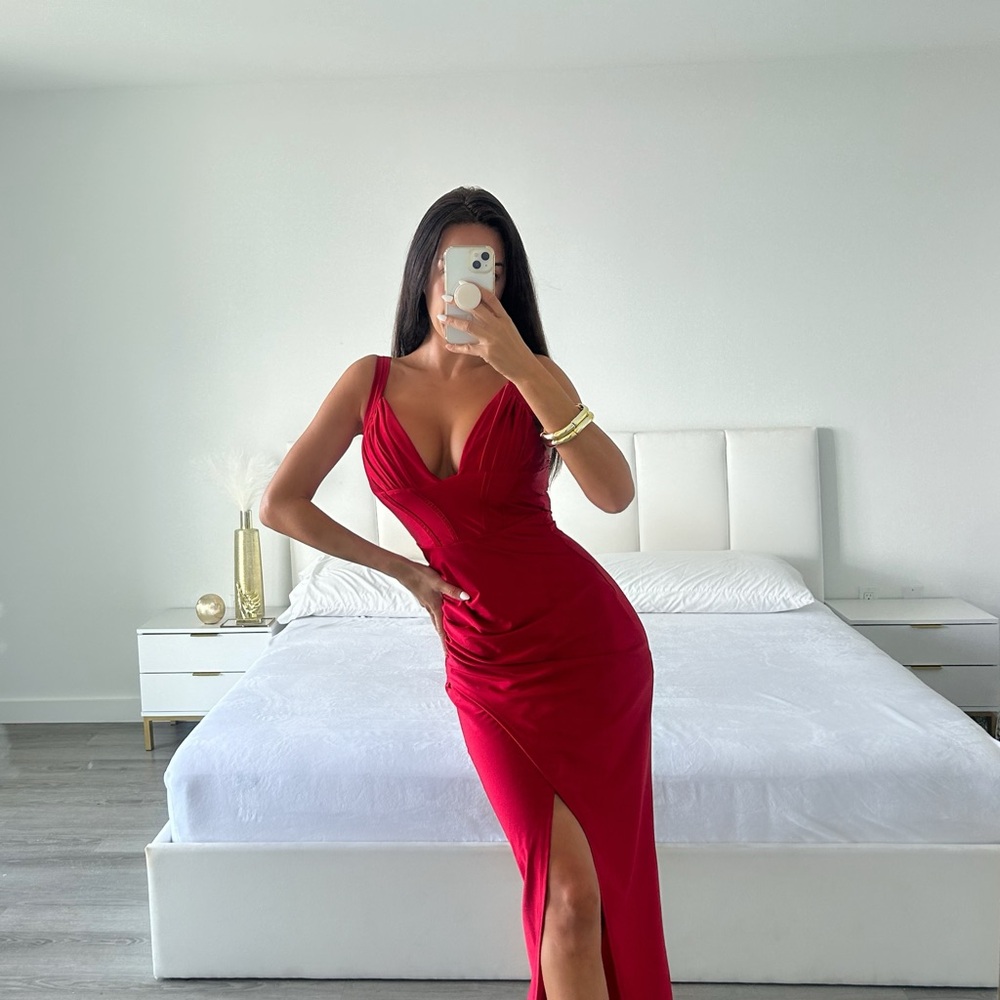Fashion Nova Bold Red Maxi Dress